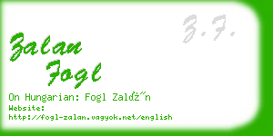 zalan fogl business card